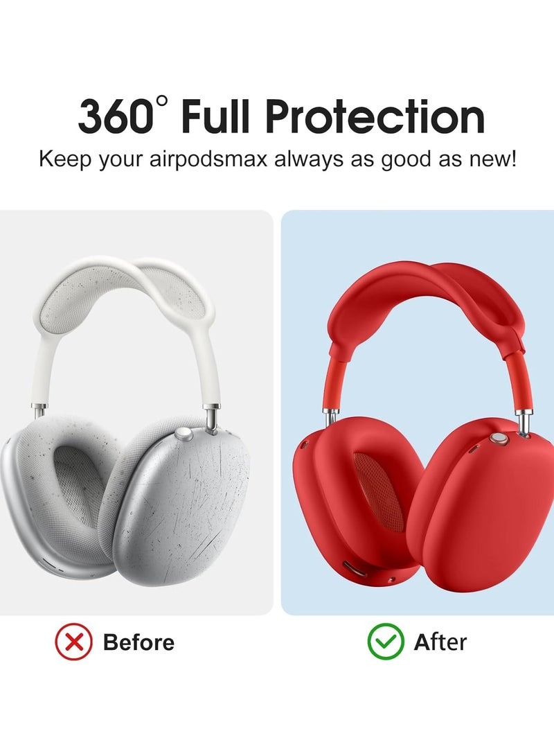 AROAQ Suitable for Airpods Max Protective Cover Apple Max Earphone Shell Solid Color Silicone Soft Shell Earphone Cover Three-Piece Set  - Image 4