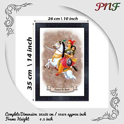 pnf Jhansi Ki Rani painting art Wood Frames with Acrylic Sheet (Glass) p-165-(10 * 14inch,Multicolour,Synthetic) - Image 2
