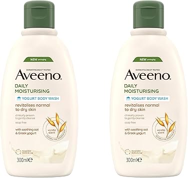 Aveeno Daily Moisturising Yogurt Body Wash 300 ml Pack of 2 - Image 1