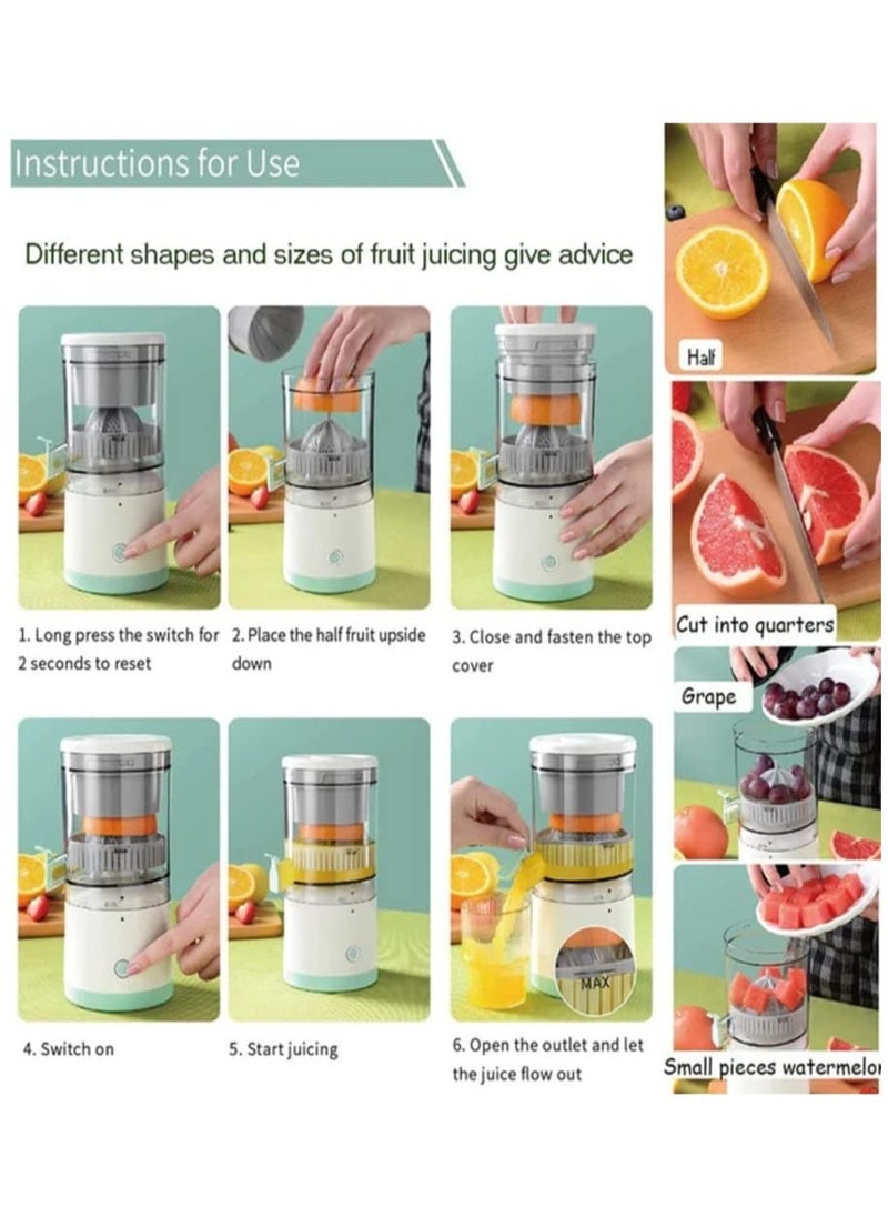 Generic - Electric Citrus Juicer, Portable Rechargeable Powerful Electric Juicer Cordless Fruit Juicer, Multifunctional 1-Button Easy Press Lemon Orange Squeezer Machine for Home & Travel Blender - Image 1