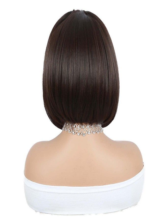 Quantum Love 13x4 Straight Bob Lace Frontal Braided Wigs for Black Women Braids Cornrows Lace Straight Bob Wigs Handmade Lace 12Inch Synthetic Glueless Wig(4#) - Image 5