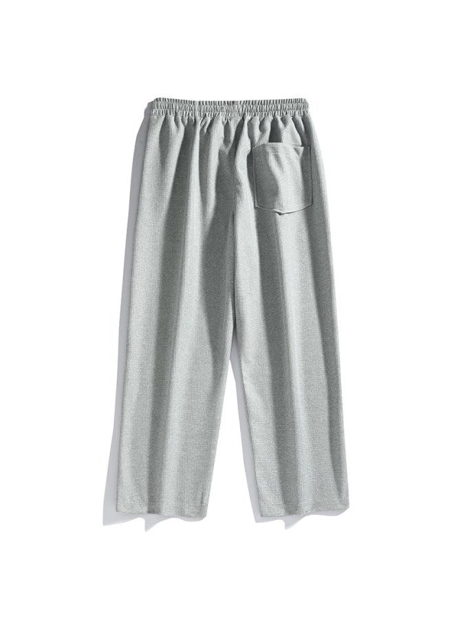 Vancamel Men's Casual Loose Fit Straight Leg Sports Lightweight Fashion Long Pants Light Gray 4XL - Image 1