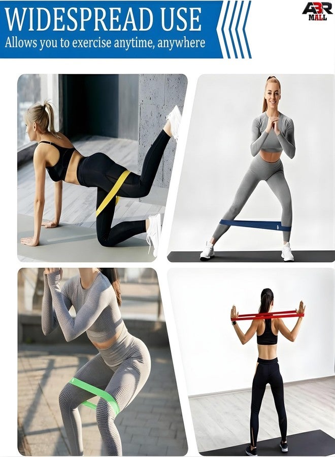 ABR Mall Resistance Loop Exercise Bands - Set of 5 | Elastic Workout Bands for Home Gym, Yoga, Stretching, Strength Training, Fitness Accessories for Men & Women - Image 4
