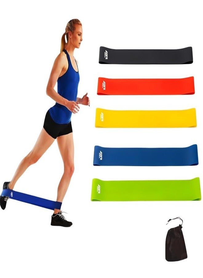 ABR Mall Resistance Loop Exercise Bands - Set of 5 | Elastic Workout Bands for Home Gym, Yoga, Stretching, Strength Training, Fitness Accessories for Men & Women - Image 1