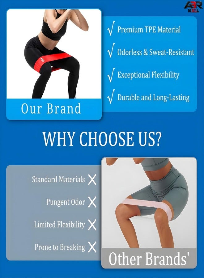 ABR Mall Resistance Loop Exercise Bands - Set of 5 | Elastic Workout Bands for Home Gym, Yoga, Stretching, Strength Training, Fitness Accessories for Men & Women - Image 3