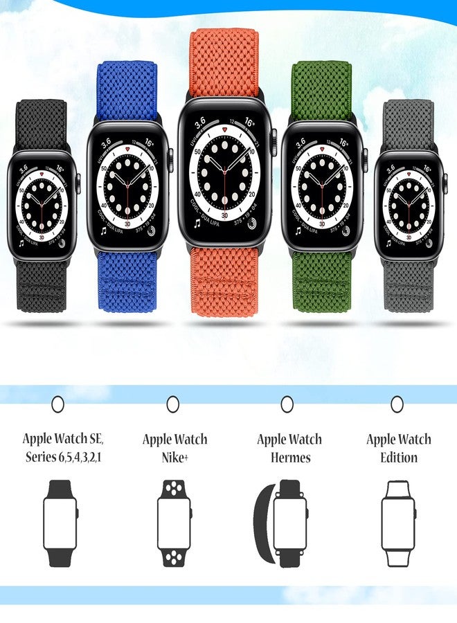 Tiptops Apple Watch Band - Unisex, Stretchy Nylon, Fit All Apple Watch Models, Easy Adjustable, Perfect for Workouts, 4.3-10 Inch Wrist - Image 4