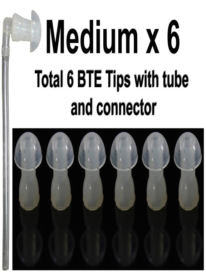 FCS Replacement hearing aid domes Ear Tips Silicone Earplug Domes for BTE and Pocket Hearing Instruments Ear Tip Replacement With Tube and Elbow Connectors (Indian Ear tips, 6 Pc. Medium- 10mm) - Image 4