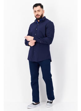 Van Heusen Men Regular Fit Plain Long Sleeve Dress, Shirt, Navy  - Image 4