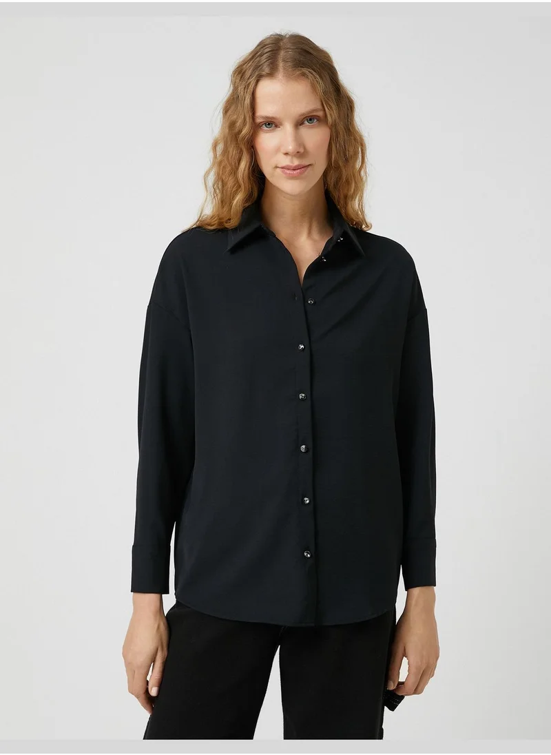 KOTON Button Long Sleeve Basic Shirt
