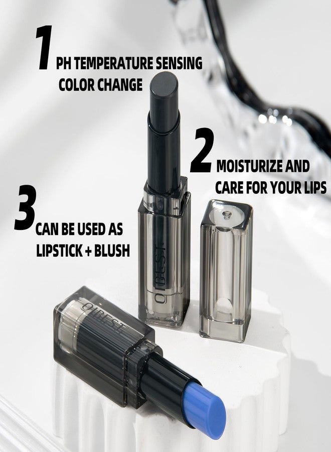 BAISEN DIARY PH Adjusting Lip & Cheek Tint - Temperature Color Change Instaph Lipstick, Hydrating & Long-Lasting, Natural Glow Blush & Lip Color, Buildable, Non-Sticky, Moisturizing Lip & Cheek Stain (Blue) - Image 5