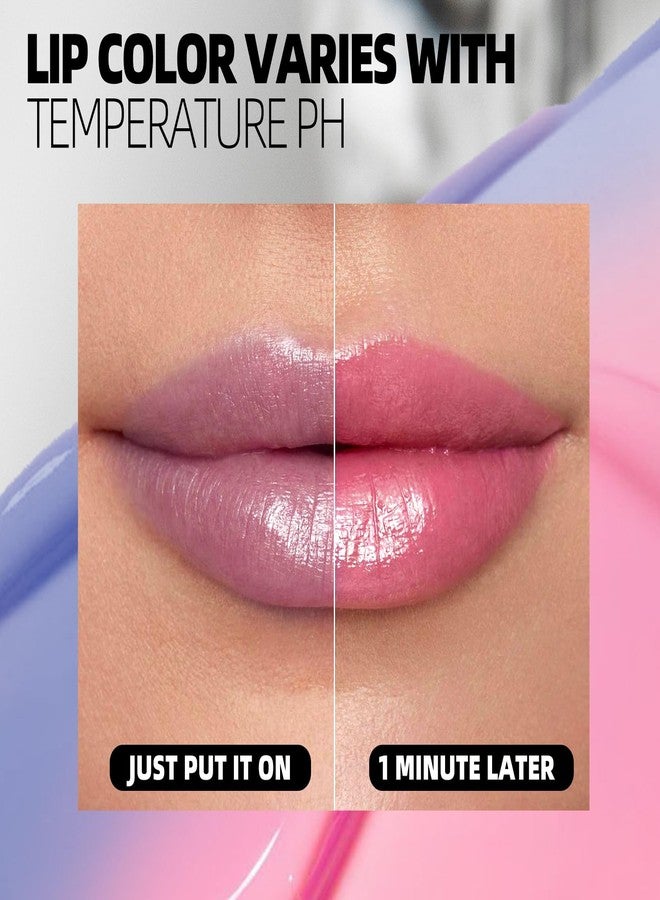 BAISEN DIARY PH Adjusting Lip & Cheek Tint - Temperature Color Change Instaph Lipstick, Hydrating & Long-Lasting, Natural Glow Blush & Lip Color, Buildable, Non-Sticky, Moisturizing Lip & Cheek Stain (Blue) - Image 3