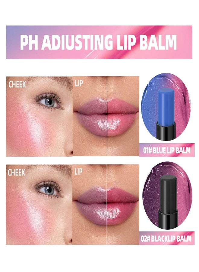 BAISEN DIARY PH Adjusting Lip & Cheek Tint - Temperature Color Change Instaph Lipstick, Hydrating & Long-Lasting, Natural Glow Blush & Lip Color, Buildable, Non-Sticky, Moisturizing Lip & Cheek Stain (Blue) - Image 2