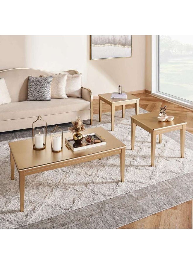 Pan Home Gold Coffee Table Set for Living Room - Image 1