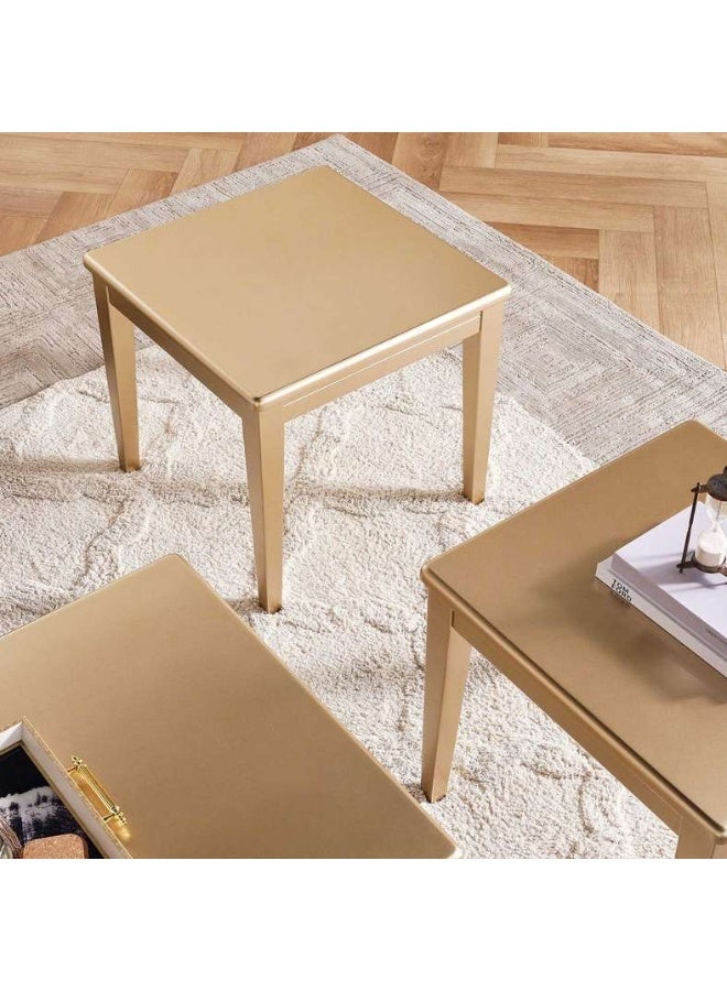 Pan Home Gold Coffee Table Set for Living Room - Image 4