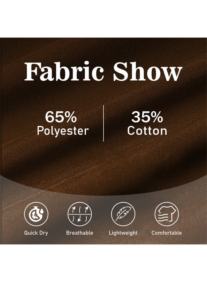 Mens & Womens Medical Scrubs Set V Neck Top & Bottom Brown Breathable Workwear Scrubs Suit