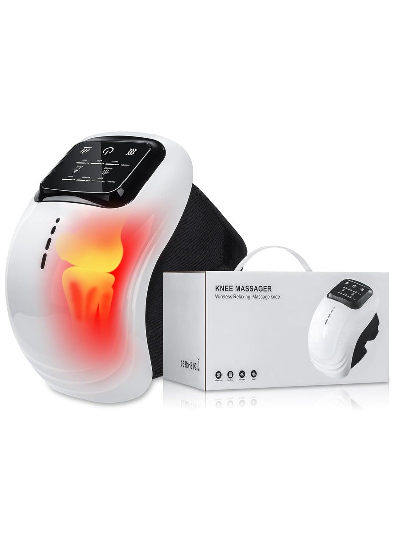 TIGER Portable Knee Massager with Heat & Red Light Therapy – Cordless Knee Pain Relief Device with Enhanced Light & Vibration Massage – Helps Relax Tight Muscles, Joint Stiffness & Discomfort – Adjustable & Rechargeable (Black) - Image 1