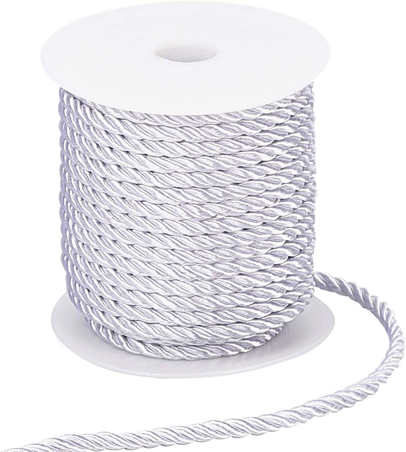 QZibeva 25 Meter Fancy Sofa Cushion Craft Cord 10 mm Thickness Color Silver_Plastic Spool not Including Silver - Image 1