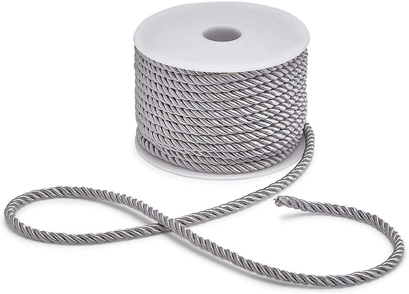 QZibeva 25 Meter Fancy Sofa Cushion Craft Cord 10 mm Thickness Color Silver_Plastic Spool not Including Silver - Image 4