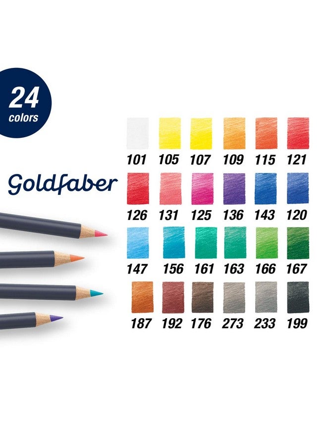 FABER-CASTELL Faber-Castell Goldfaber Color Pencils Tin Set, 24ct.  - Image 2