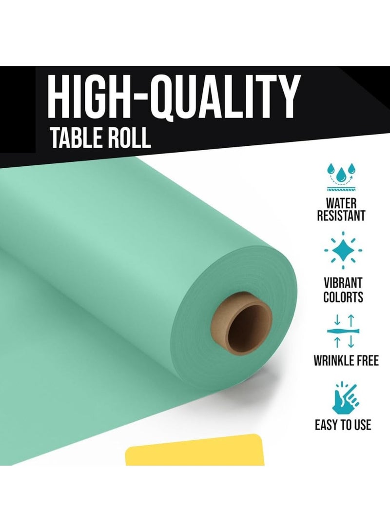 AlsayedP 50 Pcs Sea Green Sufra Roll Plastic Table Cover Roll 100 x 100 cm Disposable Table Cloth for Picnic, Banquet, Birthdays, Party, Weddings (Sea Green 50pcs) - Image 4