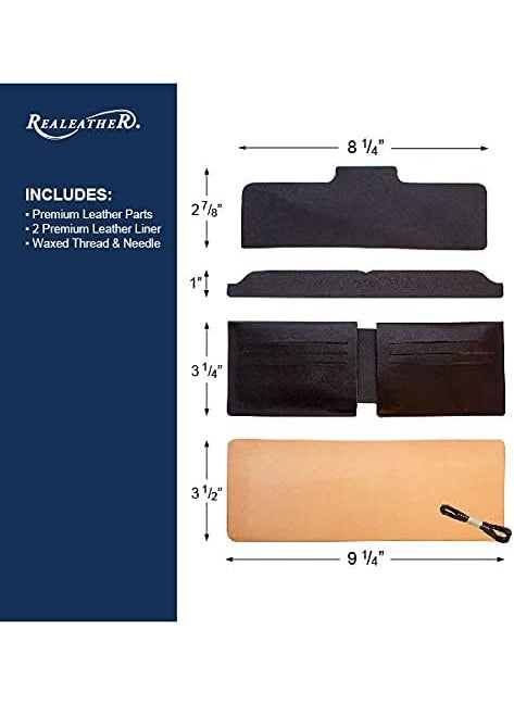 Realeather Realeather Silver Edition Credit Card Wallet Kit Leather Craft Kit natural  - Image 3