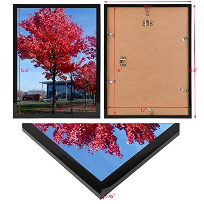 Medog 12x16 Picture Frame for Wall Black, Display pictures 12x16 Poster Frame, Wall Sign Poster Menu Photo Frames, 1 Pack - Image 2