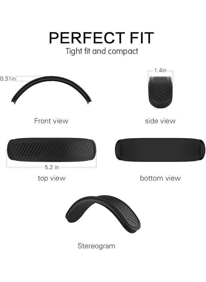 erorex - Headband Cover For Airpods Max Washable Soft Silicone Headphone Headband Protectors Comfort Cushion Top Pad Protector Sleeve Compatible With Airpods Max Black - Image 1