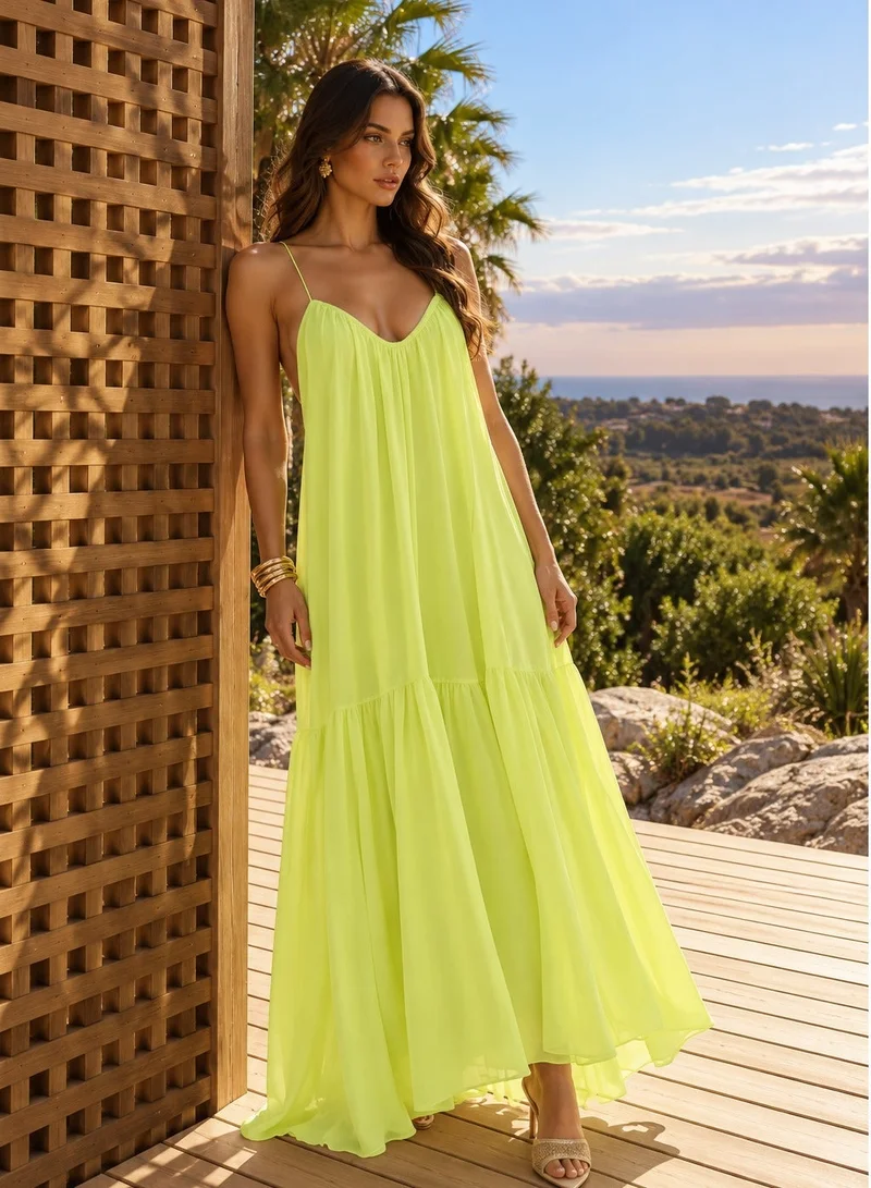 Ginger Boutique Halter Neck Pleated Maxi Dress