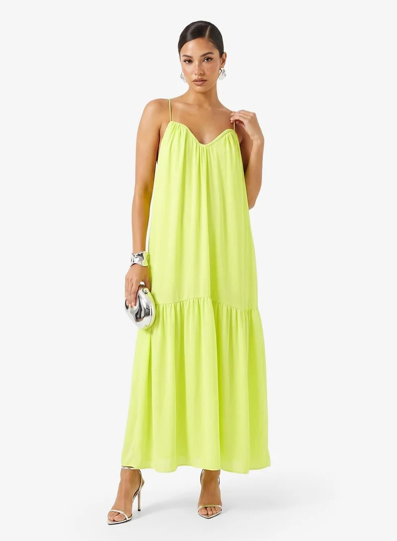 Ginger Boutique Halter Neck Pleated Maxi Dress