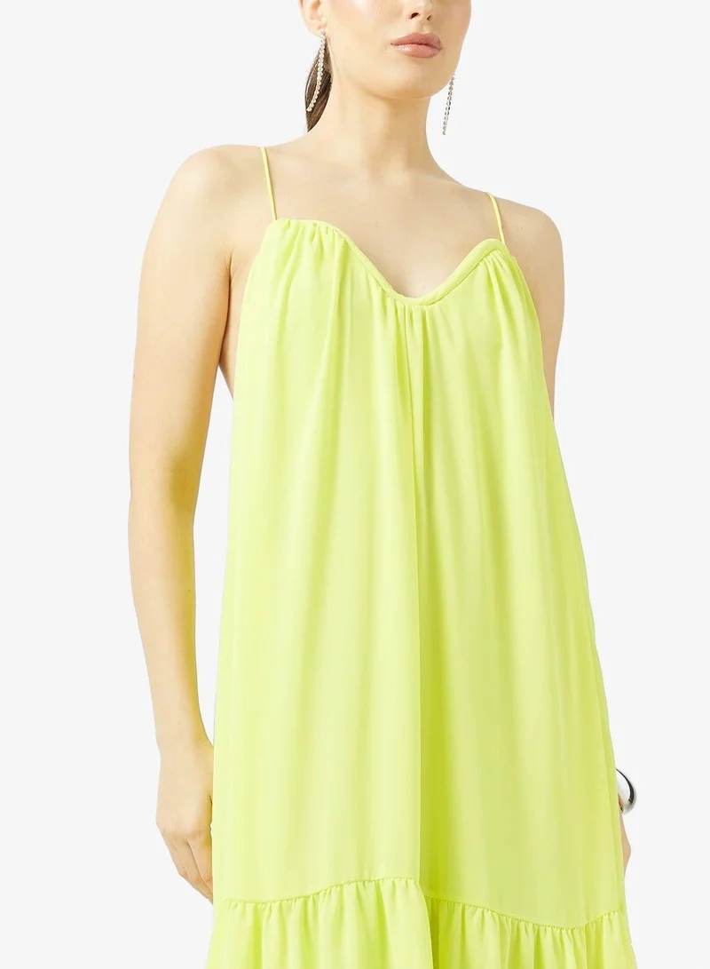 Ginger Boutique  Halter Neck Pleated Maxi Dress for Women | Best Price UAE