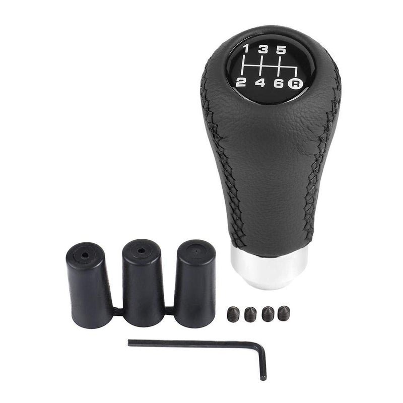 Fydun for Navara Gear Knob 6 SpeedGear Knob 6 Speed Gear Shift Knob Universal Car Vehicle 6 Speed PU Shifter Stick with 3 HosesBlack