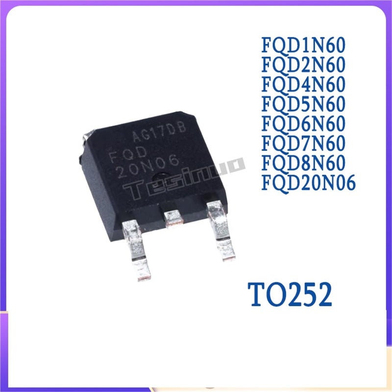 FQD4N60 FQD1N60 FQD2N60 FQD5N60 FQD6N60 FQD7N60 FQD8N60 FQD20N06 TO252 رقاقة IC 20 قطعة - Image 3