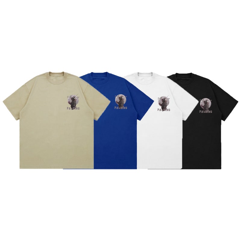 American Fashion Brand Heavy Non-Transparent 260G Design Print Trendy Loose Cotton Top Short Sleeve T-Shirt - Image 2