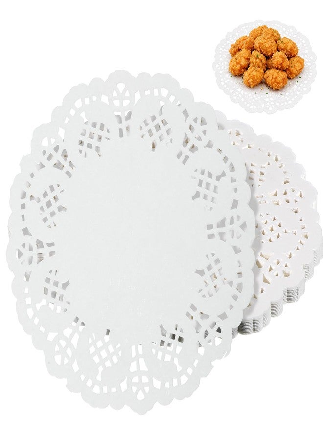 Alrhso 150 Pcs White Paper Doilies 4.5 Inch Disposable Round Lace Paper Doilies for Cakes Desserts Food Crafts Table Wedding Birthday Decorations - Image 1