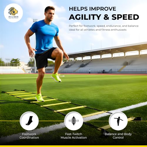 PRO365 Universal Self Training Agility Ladder with Carry Bag | Adjustable Multiple Rungs | Ideal for Soccer, Football, Speed & Fitness Drills | 1 Year Warranty - Image 2