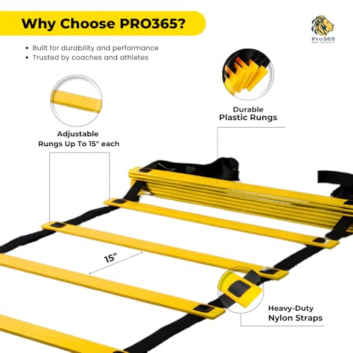 PRO365 Universal Self Training Agility Ladder with Carry Bag | Adjustable Multiple Rungs | Ideal for Soccer, Football, Speed & Fitness Drills | 1 Year Warranty - Image 3