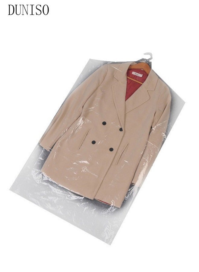 DUNISO 20 Pcs Clothes Dust Cover Hanging Garment Bag Clear Cloth Bags Disposable Clothing Proof Dust Shield For Closet Clothes Jackets Coats Storage Pouch (60X90cm) - Image 5