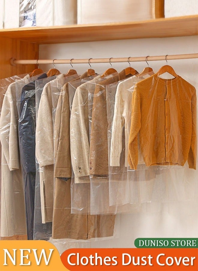 DUNISO 20 Pcs Clothes Dust Cover Hanging Garment Bag Clear Cloth Bags Disposable Clothing Proof Dust Shield For Closet Clothes Jackets Coats Storage Pouch (60X90cm) - Image 1
