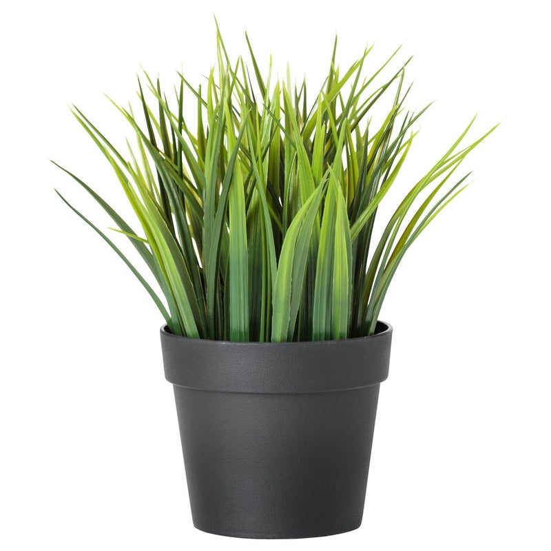 FEJKA Artificial Potted Grass Plant, Bright Green, 9 cm Pot, 21 cm Height - Image 1