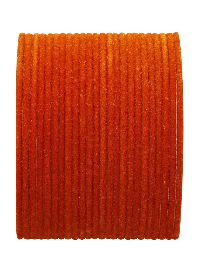 Efulgenz Indian Bangles for Women Bollywood Velvet Bangles Set Wedding Bridal Plain Metal Velvet Bangles Bracelets Fashion Costume Accessories (24 Pcs), Size 2.2 - Image 1