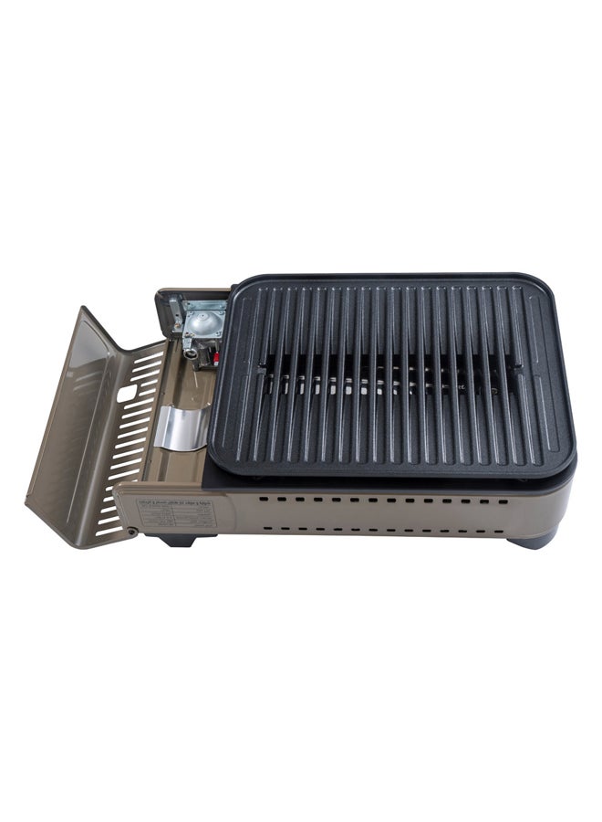 السنيدي ماكسن، شواية وموقد غاز متنقل للسفر والرحلات، غاز طبخ خارجي، بيج غامق، مقاس42.1*29.1*11.7سم - Image 3