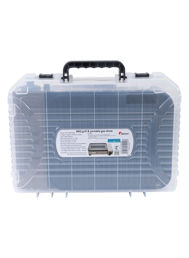 السنيدي ماكسن، شواية وموقد غاز متنقل للسفر والرحلات، غاز طبخ خارجي، بيج غامق، مقاس42.1*29.1*11.7سم - Image 4