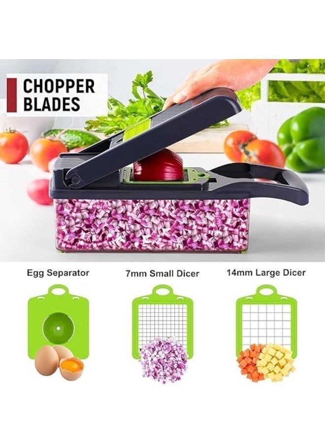 DAZE-me All-in-One Manual Vegetable Mandoline Slicer & Chopper – Multi-Function Kitchen Prep Tool for Slicing, Dicing, Grating, and Julienning Vegetables and Fruits, Easy-to-Use, Safe, and Compact - Image 3