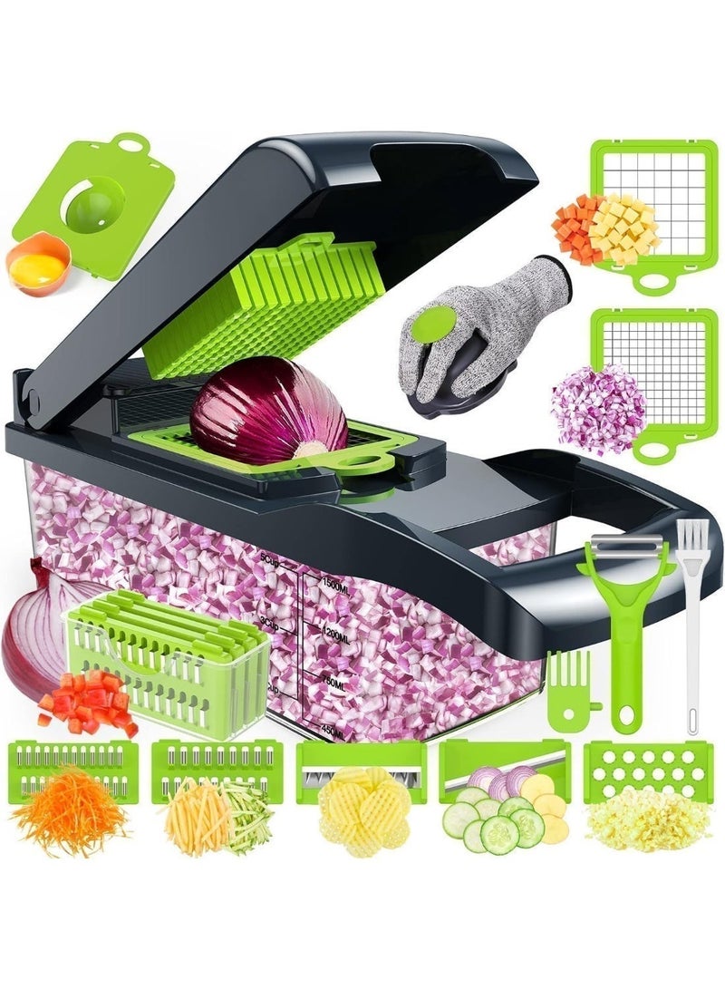 DAZE-me All-in-One Manual Vegetable Mandoline Slicer & Chopper – Multi-Function Kitchen Prep Tool for Slicing, Dicing, Grating, and Julienning Vegetables and Fruits, Easy-to-Use, Safe, and Compact - Image 1