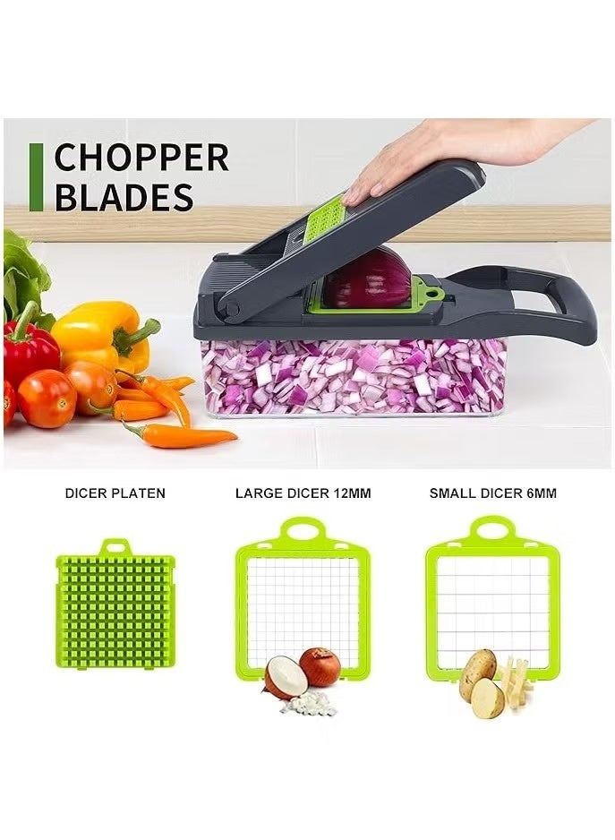 DAZE-me All-in-One Manual Vegetable Mandoline Slicer & Chopper – Multi-Function Kitchen Prep Tool for Slicing, Dicing, Grating, and Julienning Vegetables and Fruits, Easy-to-Use, Safe, and Compact - Image 5