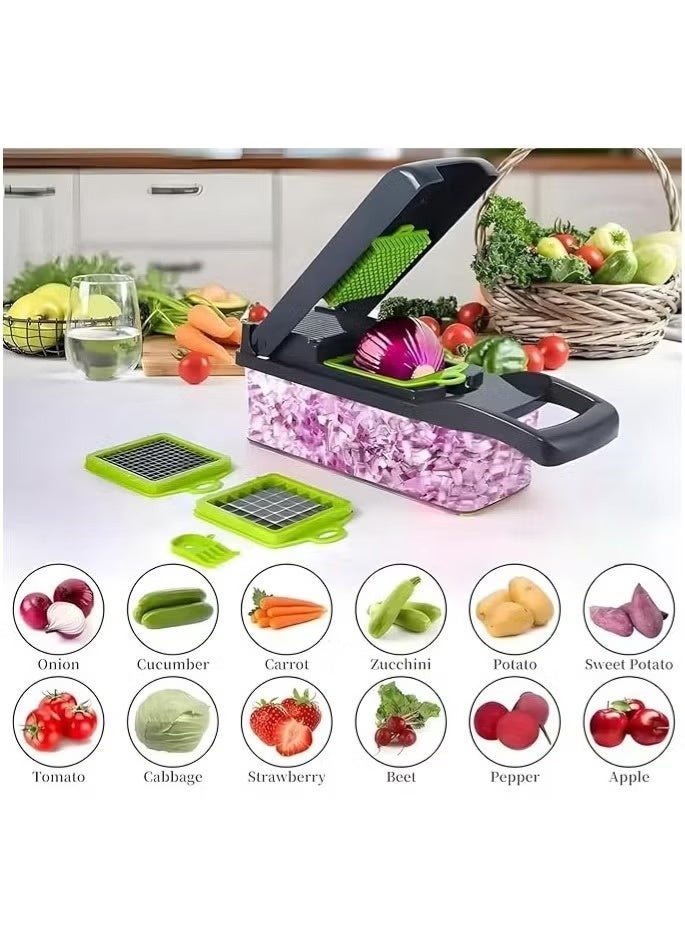 DAZE-me All-in-One Manual Vegetable Mandoline Slicer & Chopper – Multi-Function Kitchen Prep Tool for Slicing, Dicing, Grating, and Julienning Vegetables and Fruits, Easy-to-Use, Safe, and Compact - Image 4