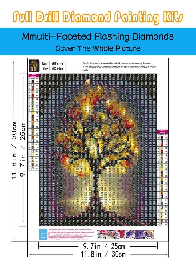 KINPLUB 5D Diamond Painting Kits for Adults, Glitter Tree of Life Diamond Art Kits for Adults Beginners, DIY Full Round Drill Paint by Diamonds, Home Wall Decor 12 x 12 Inch - Image 3