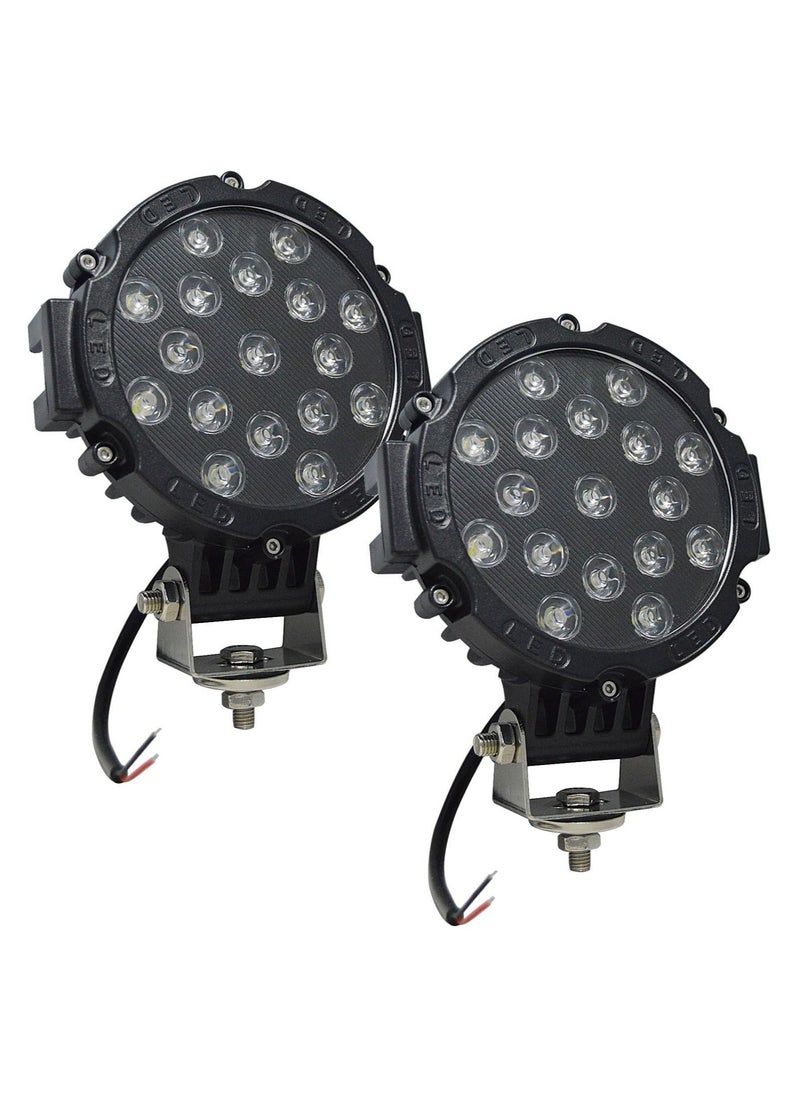 Toby's - 7 inch 51W Led Light Bar Flood Beam Offroad LED Work Light for Jeep Off-Road Vehicles 4x4 Atvs Utvs - Image 1