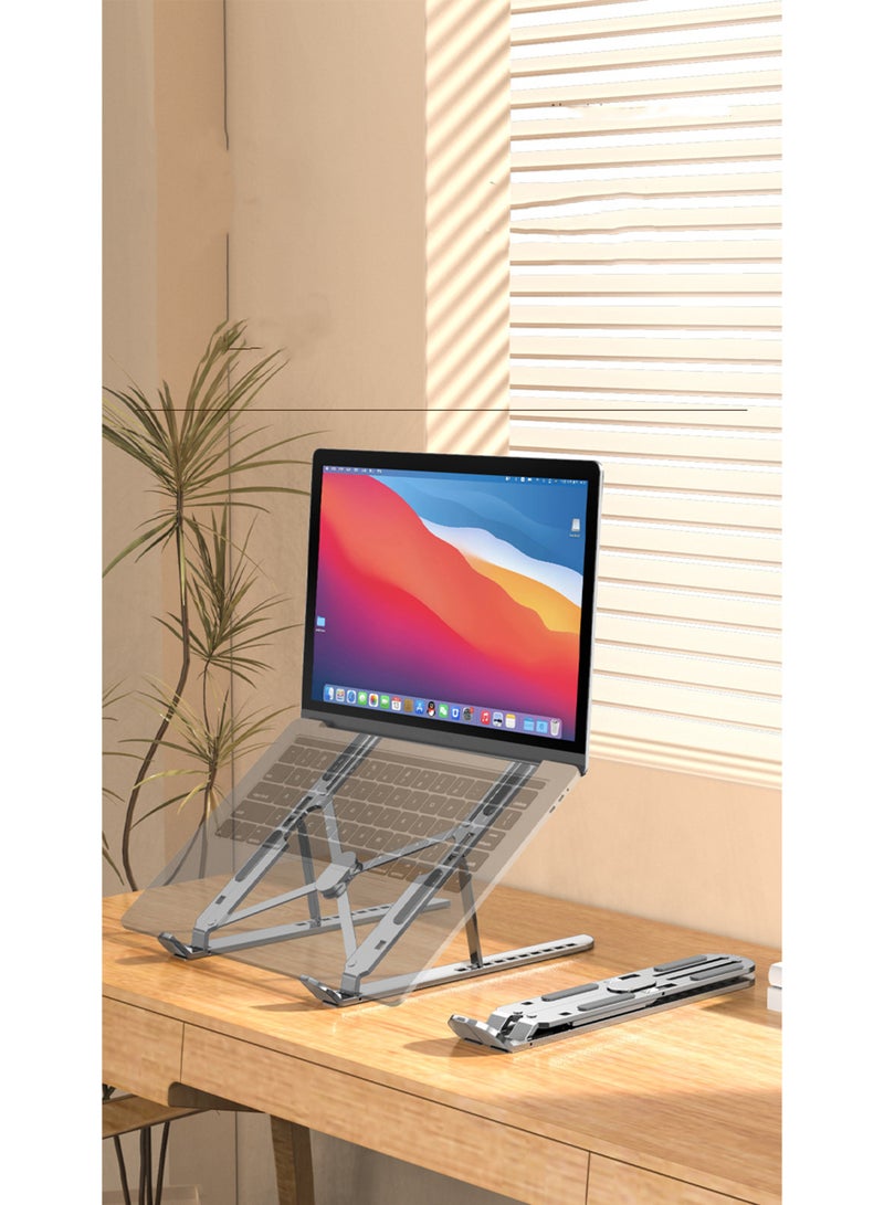 دعم الكمبيوتر اللوحي من الألومنيوم المحمول ، وقابل للطي قابلة للطي ، حامل الحمل المستقر ، حامل كمبيوتر محمول من 10 مستويات ， الارتفاع القابل للتعديل ، جبل كمبيوتر محمول قابل للطي ، كمبيوتر محمول وحامل الكمبيوتر اللوحي مع حامل الهاتف - Image 2