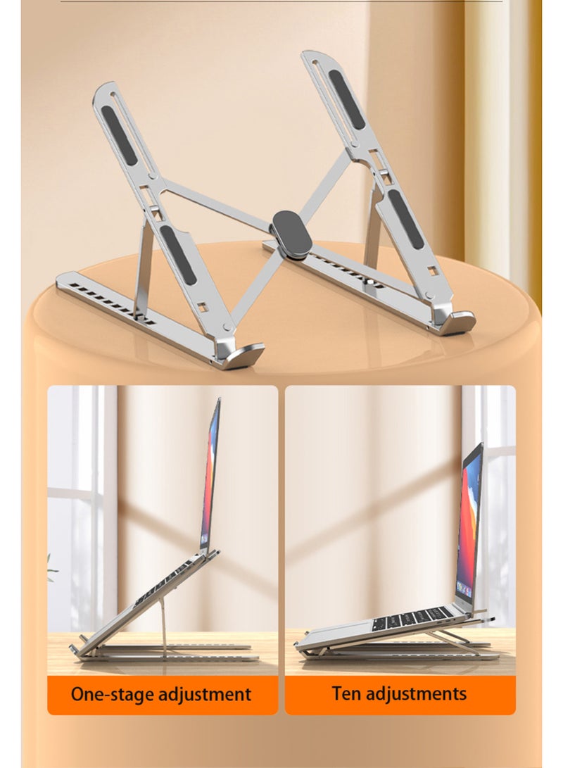 دعم الكمبيوتر اللوحي من الألومنيوم المحمول ، وقابل للطي قابلة للطي ، حامل الحمل المستقر ، حامل كمبيوتر محمول من 10 مستويات ， الارتفاع القابل للتعديل ، جبل كمبيوتر محمول قابل للطي ، كمبيوتر محمول وحامل الكمبيوتر اللوحي مع حامل الهاتف - Image 3